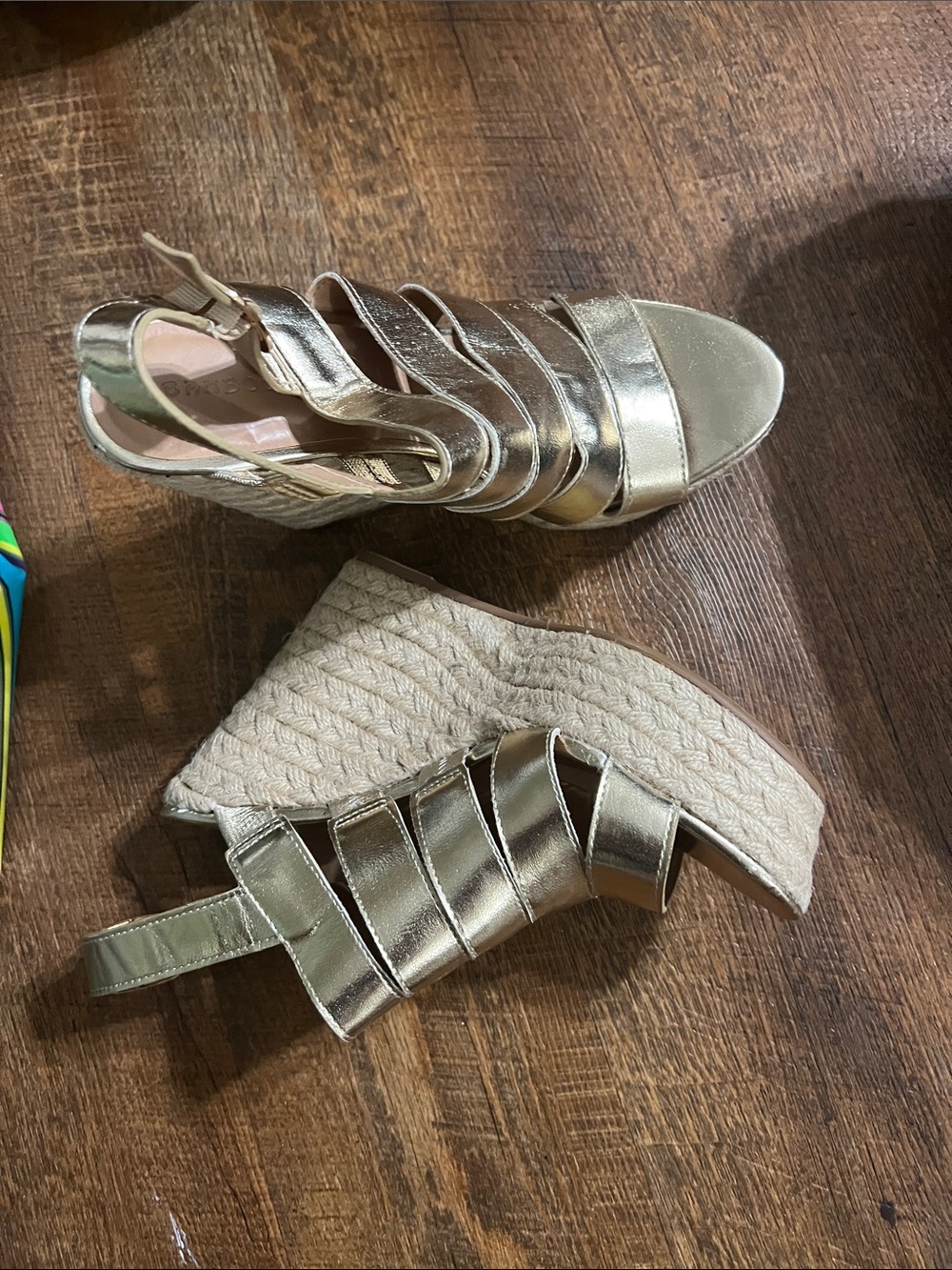 Bamboo gold espadrilles